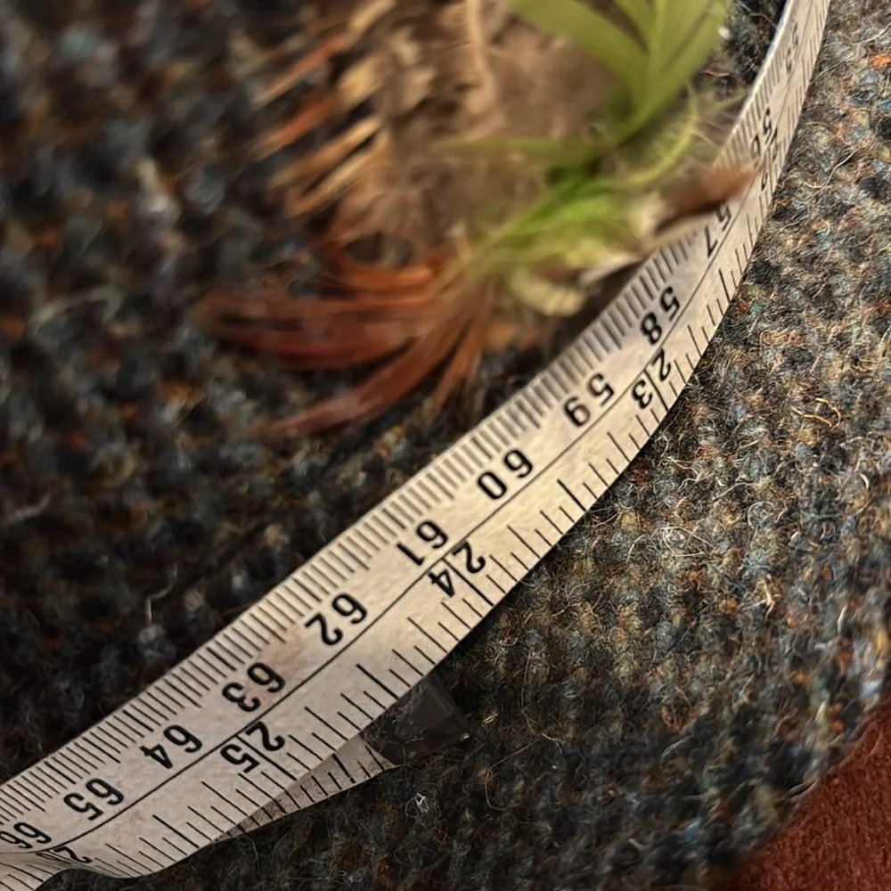 Dunn & Co Vintage Stetson 100% Pure Wool HarrisTweed Trilby Hat with Feather